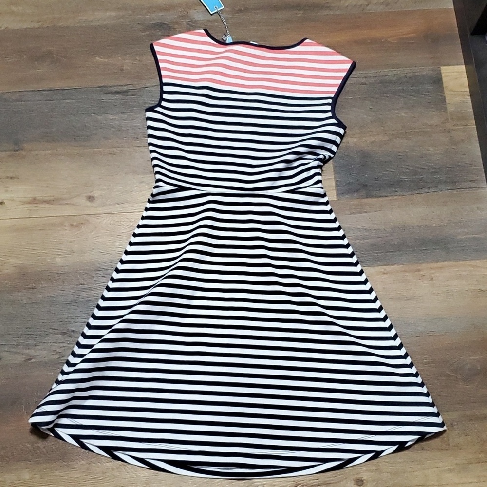Draper James new with tag striped skater circle dress pink black - Picture 6 of 7